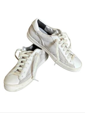 P448 John-W Low Top Sneaker Glitter White & Grey Size 40 US 9